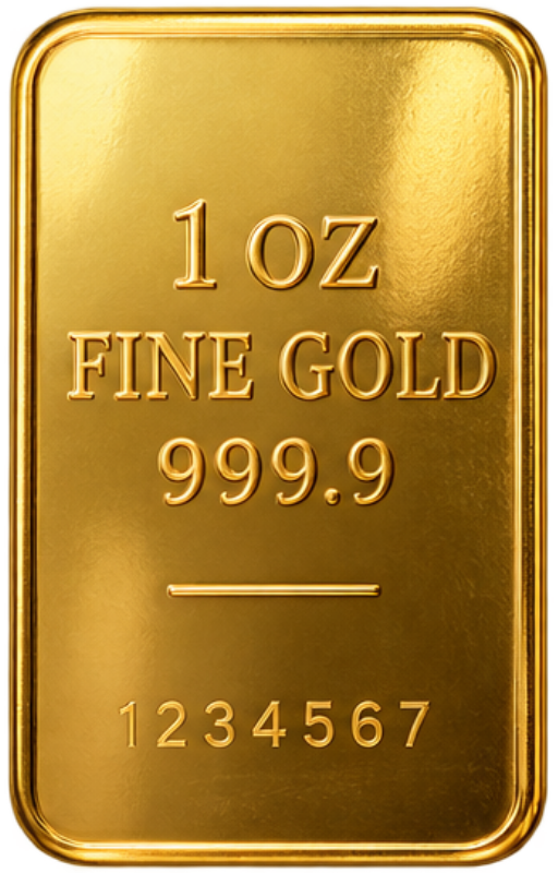 One-ounce fine gold bar